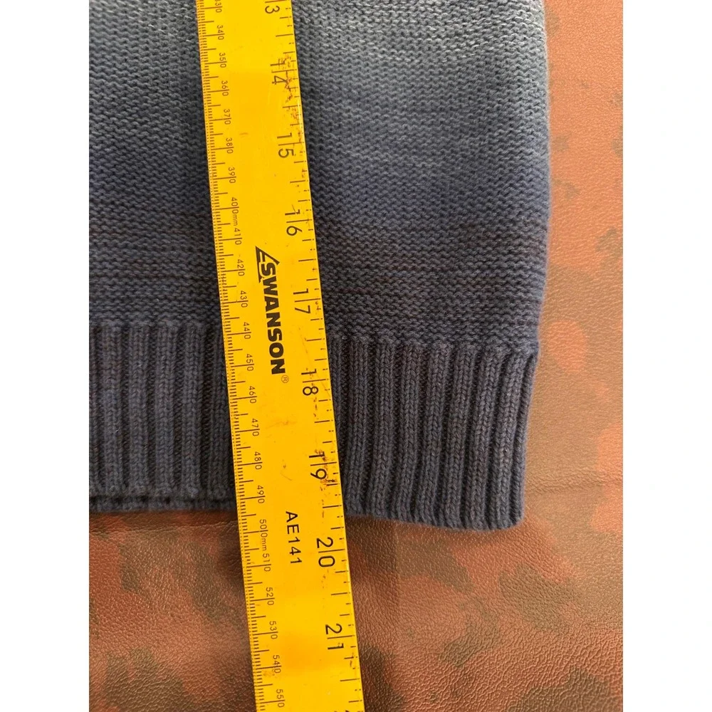 Lauren‎ Ralph Lauren Blue Ombre Gradient Cotton Linen Knit Sweater Womens SP
